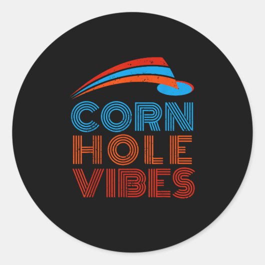 Cornhole Vibes Cornhole Speler Ronde Sticker (Voorkant)