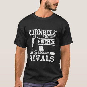 Cornhole Vintage Waar Vrienden Rivalen Worden Gooi T-shirt