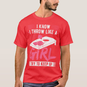 Cornholeer Doe Het Als Een Meisje Cornhole Zak Cor T-shirt