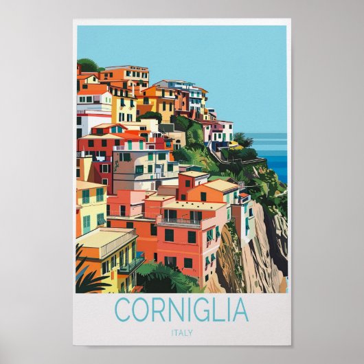 Corniglia Italië Coast Travel Print (Voorkant)
