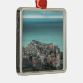 Corniglia on the cliffs, Cinque Terre Italië Metalen Ornament (Rechts)