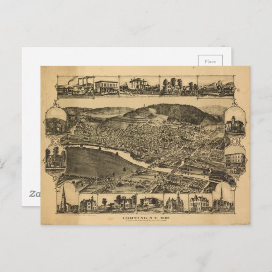 Corning New York (1882) Briefkaart (Voorkant / Achterkant)