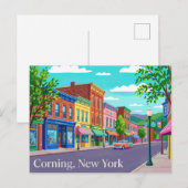 Corning, New York, VS Briefkaart (Voorkant / Achterkant)