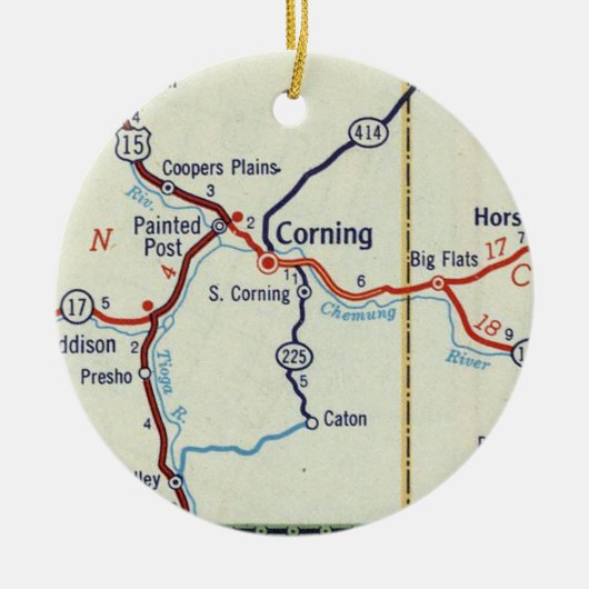 Corning NY Keramisch Ornament (Voorkant)