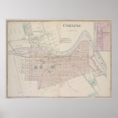 corning NY Map (1873) Poster (Voorkant)