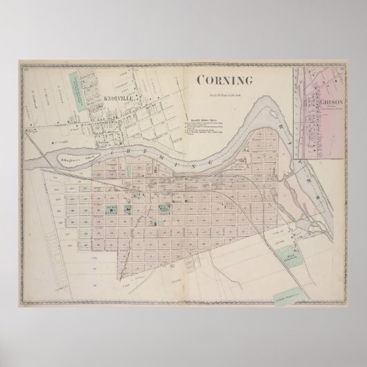 corning NY Map (1873) Poster (Voorkant)