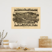 Corning, NY Panoramic Map - 1882 Poster (Keuken)