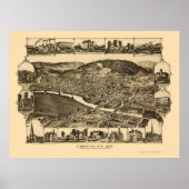 Corning, NY Panoramic Map - 1882 Poster (Voorkant)