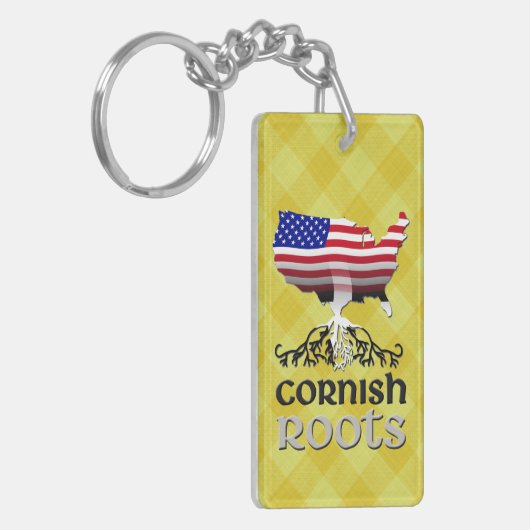 Cornish American Ancestry Roots Keyring Sleutelhanger (Voorkant Links)