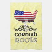 Cornish American Ancestry Roots Theedoek (Verticaal)
