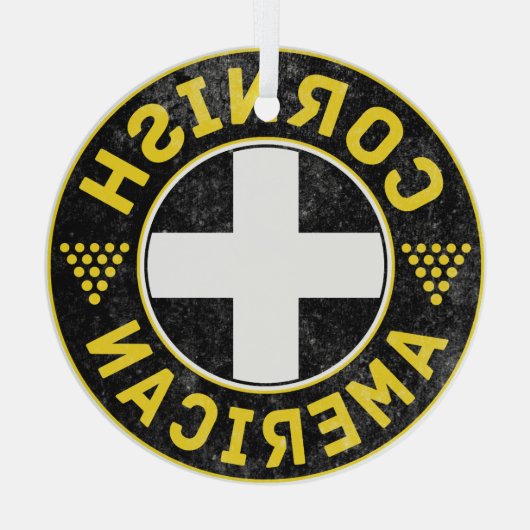 Cornish American Flag Glas Ornament (Achterkant)