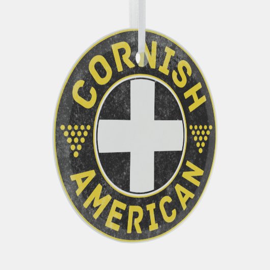 Cornish American Flag Glas Ornament (Voorkant Rechts)
