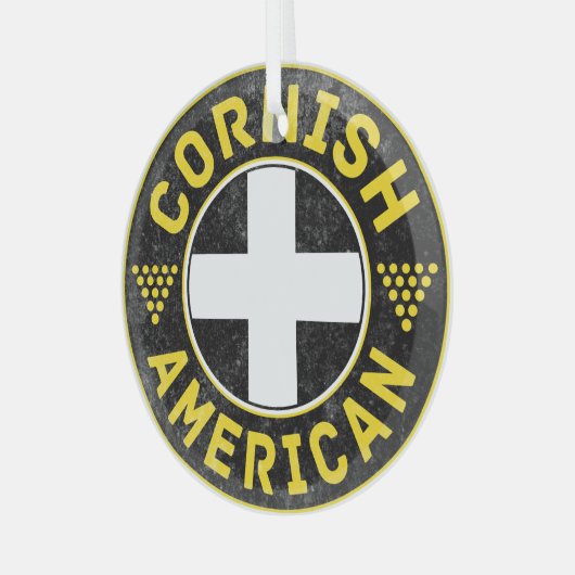 Cornish American Flag Glas Ornament (Voorkant links)