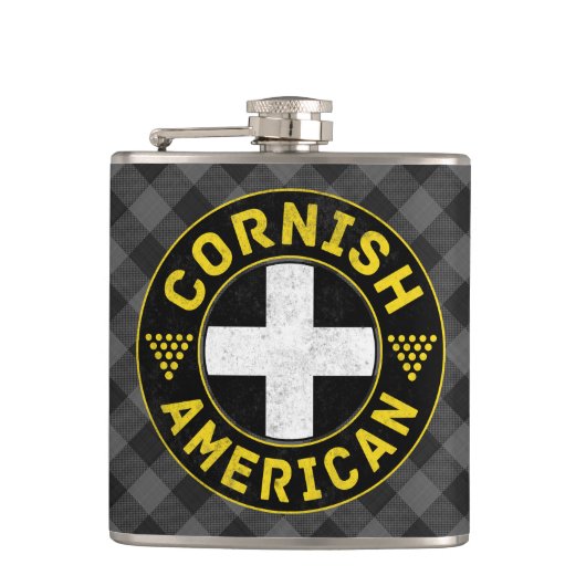 Cornish American Flag Hipflask Heupfles (Voorkant)