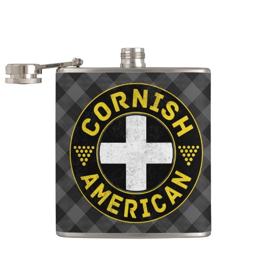 Cornish American Flag Hipflask Heupfles (Geopend)