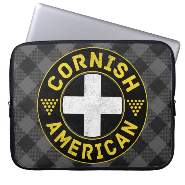 Cornish American Flag Laptop Sleeve (Voorkant)