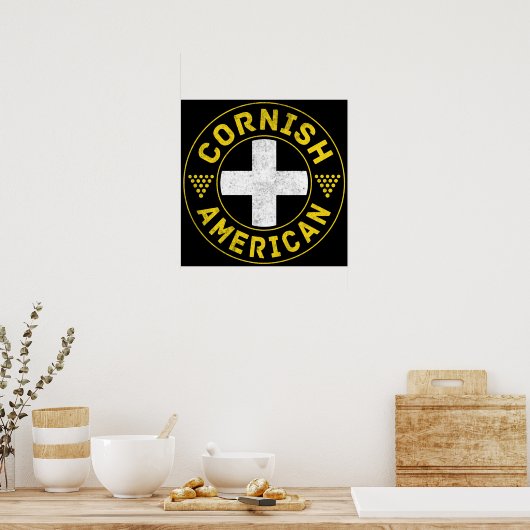 Cornish American Flag Poster (Keuken)