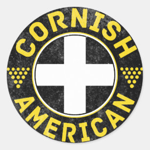 Cornish American Flag Ronde Sticker