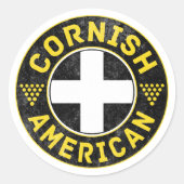 Cornish American Flag Ronde Sticker (Voorkant)
