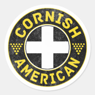 Cornish American Flag Ronde Sticker