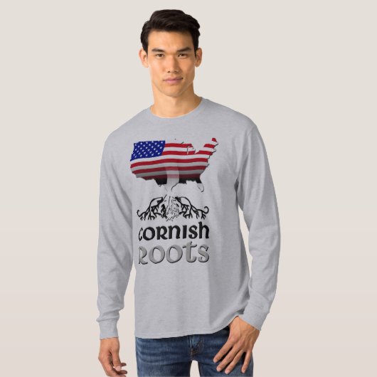 Cornish American Saint Piran's Vlag T-shirt (Voorkant volledig)