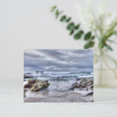 Cornish Beach brekende golven Feestdagenkaart (Staand voorkant)
