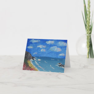 Cornish Coast print van origineel kunstwerk Feestdagen Kaart