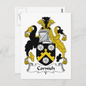 Cornish Family Crest Briefkaart (Voorkant / Achterkant)
