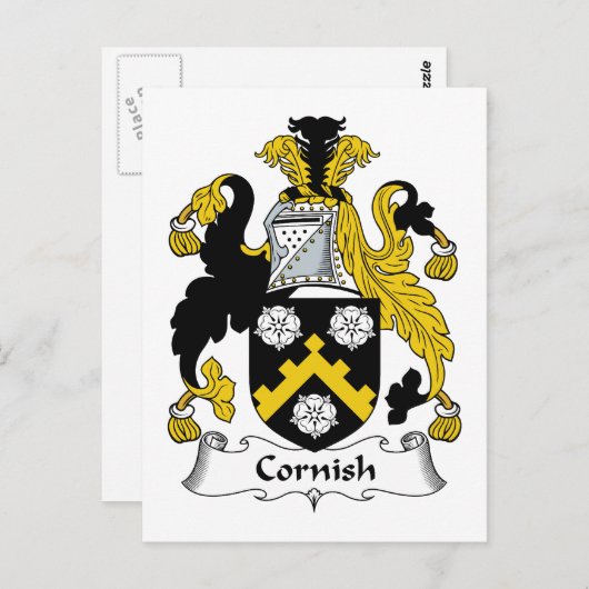 Cornish Family Crest Briefkaart (Voorkant / Achterkant)