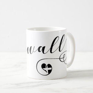 Cornish Flag in Heart, Cornwall Koffiemok