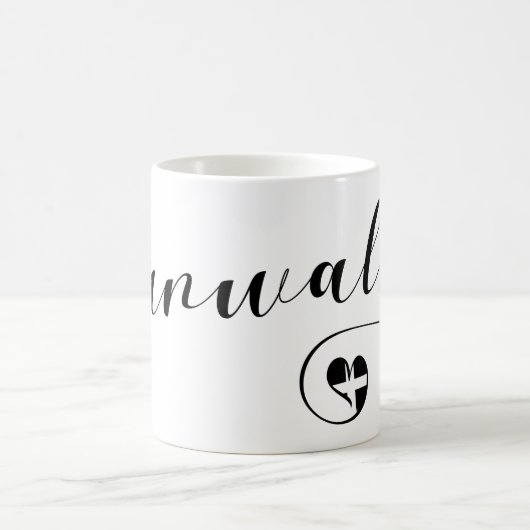 Cornish Flag in Heart, Cornwall Koffiemok (Center)