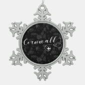 Cornish Flag in Heart, Cornwall Tin Sneeuwvlok Ornament (Voorkant)