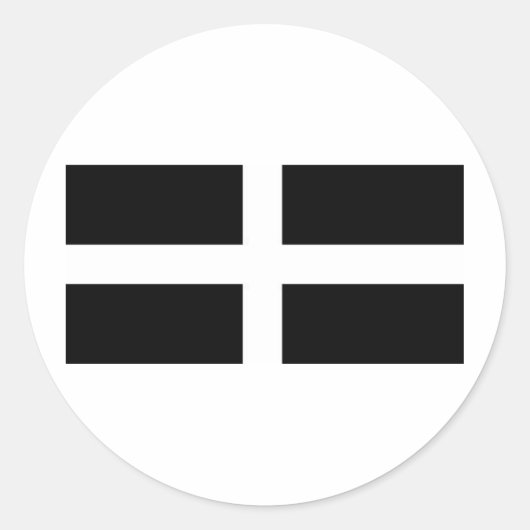 CORNISH FLAG RONDE STICKER (Voorkant)