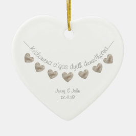Cornish language personalized bruiloft gift keramisch ornament