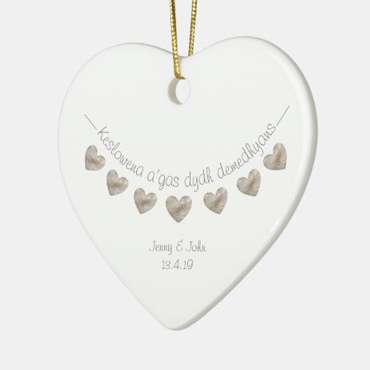Cornish language personalized bruiloft gift keramisch ornament (Links)