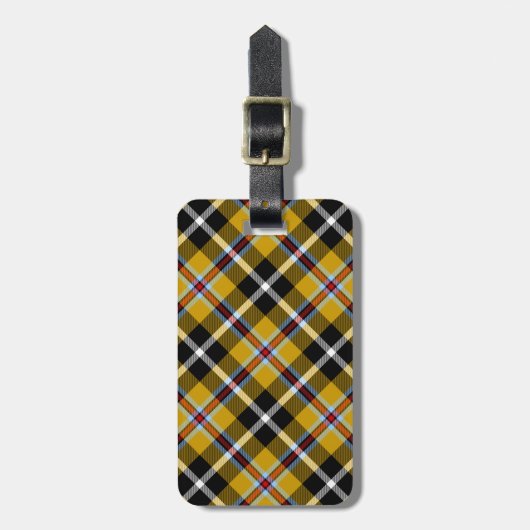 Cornish National Tartan Yellow and Black Pset Bagagelabel (Voorkant verticaal)