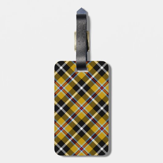Cornish National Tartan Yellow and Black Pset Bagagelabel (Achterkant verticaal)