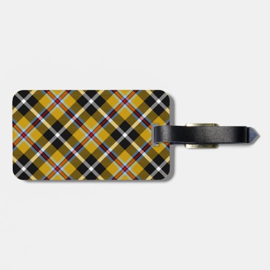 Cornish National Tartan Yellow and Black Pset Bagagelabel (Achterkant horizontaal)