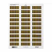 Cornish National Tartan Yellow and Black Pset Etiket (Full Sheet)
