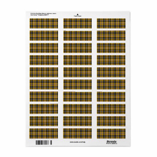 Cornish National Tartan Yellow and Black Pset Etiket (Full Sheet)