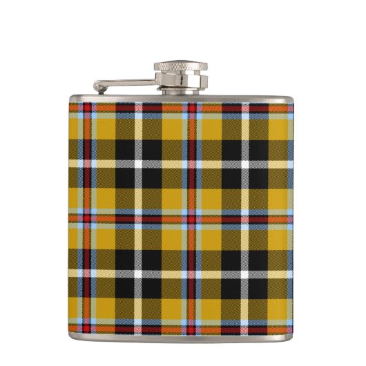 Cornish National Tartan Yellow and Black Pset Heupfles (Voorkant)
