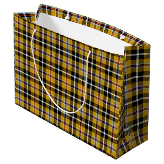 Cornish National Tartan Yellow and Black Pset Large Cadeautasje (Achterkant Gekanteld)