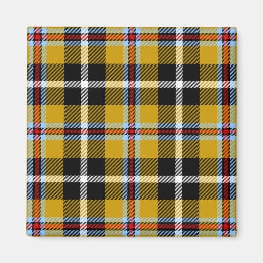 Cornish National Tartan Yellow and Black Pset Magneet (Voorkant)