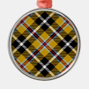 Cornish National Tartan Yellow and Black Pset Metalen Ornament