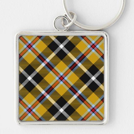 Cornish National Tartan Yellow and Black Pset Sleutelhanger (Voorkant)