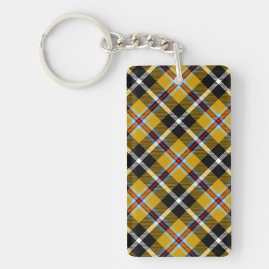 Cornish National Tartan Yellow and Black Pset Sleutelhanger (Voorkant)
