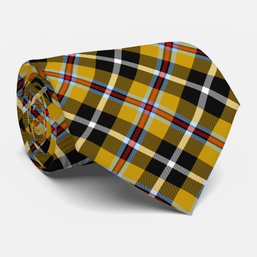 Cornish National Tartan Yellow and Black Pset Stropdas (Opgerold)