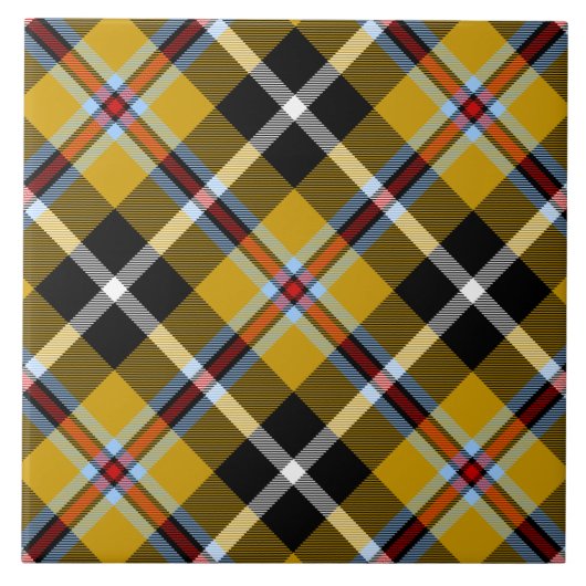 Cornish National Tartan Yellow and Black Pset Tegeltje (Voorkant)
