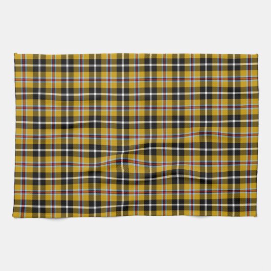Cornish National Tartan Yellow and Black Pset Theedoek (Horizontaal)