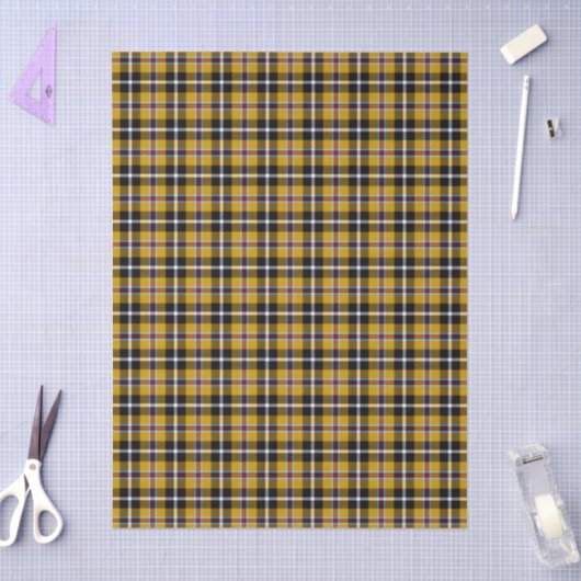 Cornish National Tartan Yellow and Black Pset Tissuepapier (Craft)